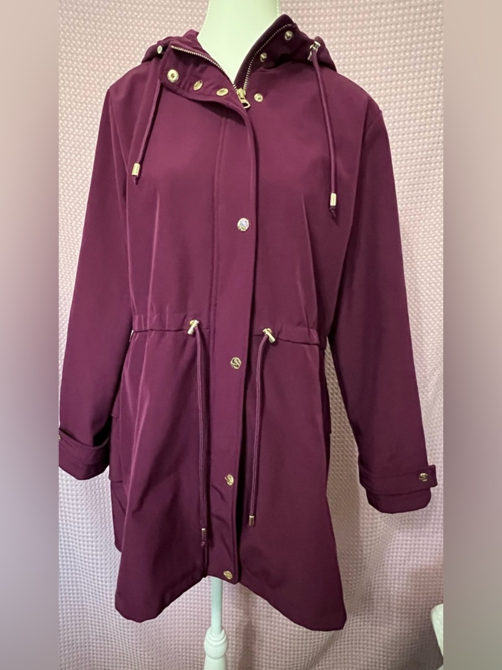 Jessica Simpson Plum Hooded Drawstring Utility Jacket